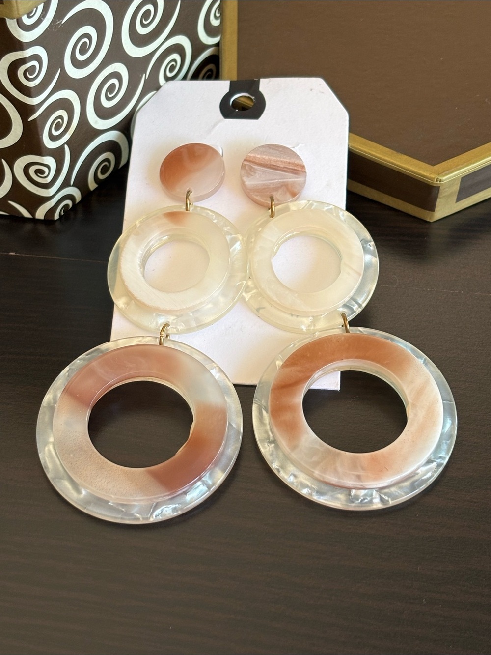 Statement Resin Circle Drop Earrings